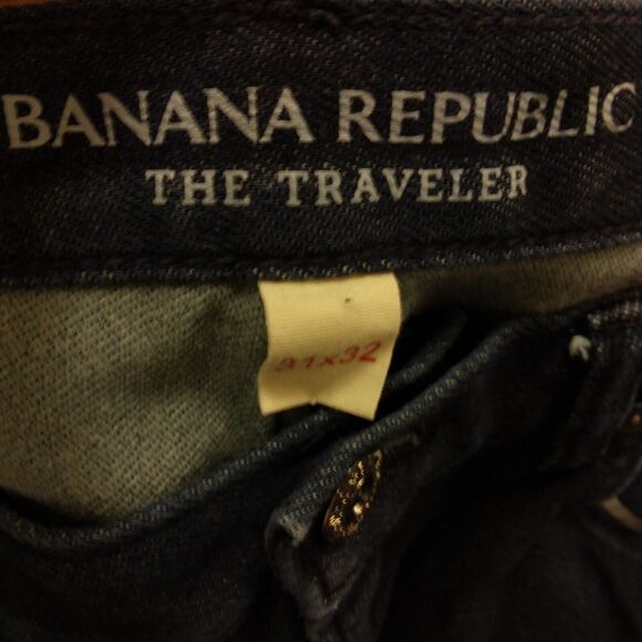 Banana Republic The Traveler jeans mens 31x32 blue denim stretch slim fit straig - Picture 6 of 9